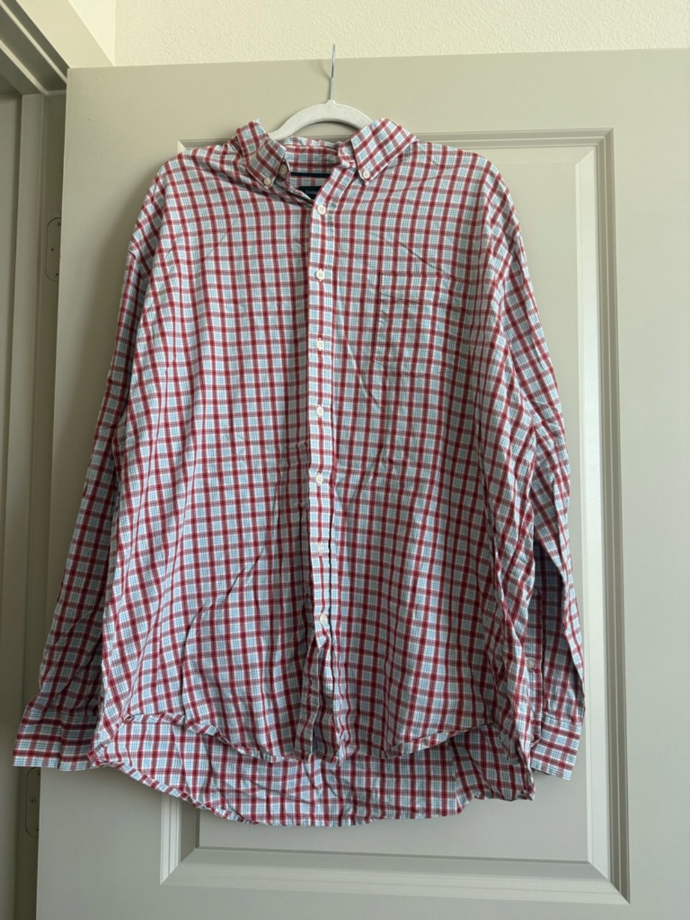 Croft & Barrow Red and White Plaid Button-Down Shirt